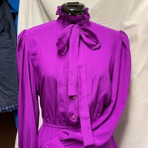 Chic Long Sleeve Purple Dress